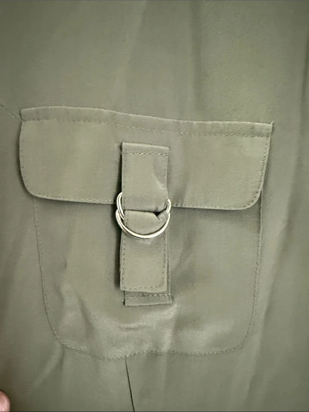 Spiegel Olive Green Maxi Shirt Dress- 100% silk - Picture 3 of 9